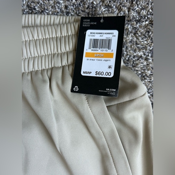 Under Armour NWT Men’s Loose Fit Tan Joggers size small - Picture 3 of 5